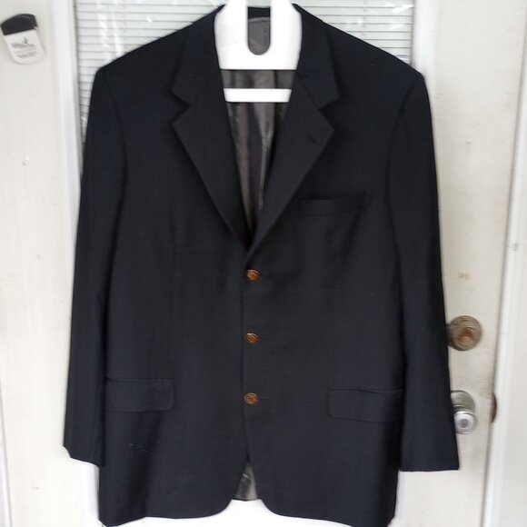 Brioni sport coat jacket Black 44 L wool 3 button 2 vents Palatino - Picture 3 of 10